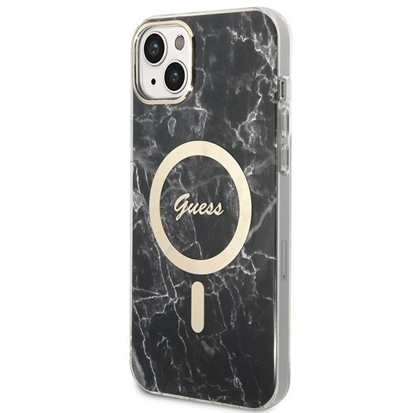 Zestaw etui i ładowarki Guess do iPhone 14 Plus, Marble i MagSafe