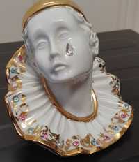 Busto de Pierrot Limoges e Swarovsky adornado a ouro.