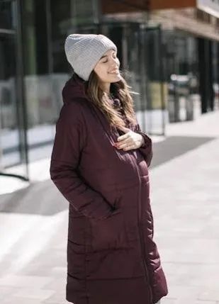 Зимняя слингокуртка 3в1 для беременных Love and Carry бордо