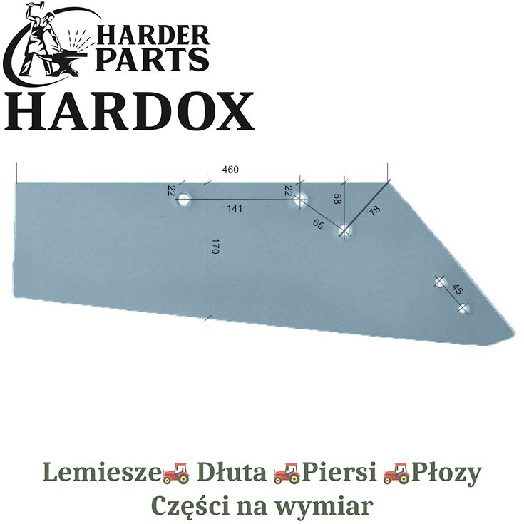 Lemiesz 18 Rabewerk HARDOX SSP294OSE części pługa 2X lepsze niż Borowe