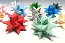 Bombki gwiazdka gwiazda Froebla papierowe origami ozdoby choinkowe