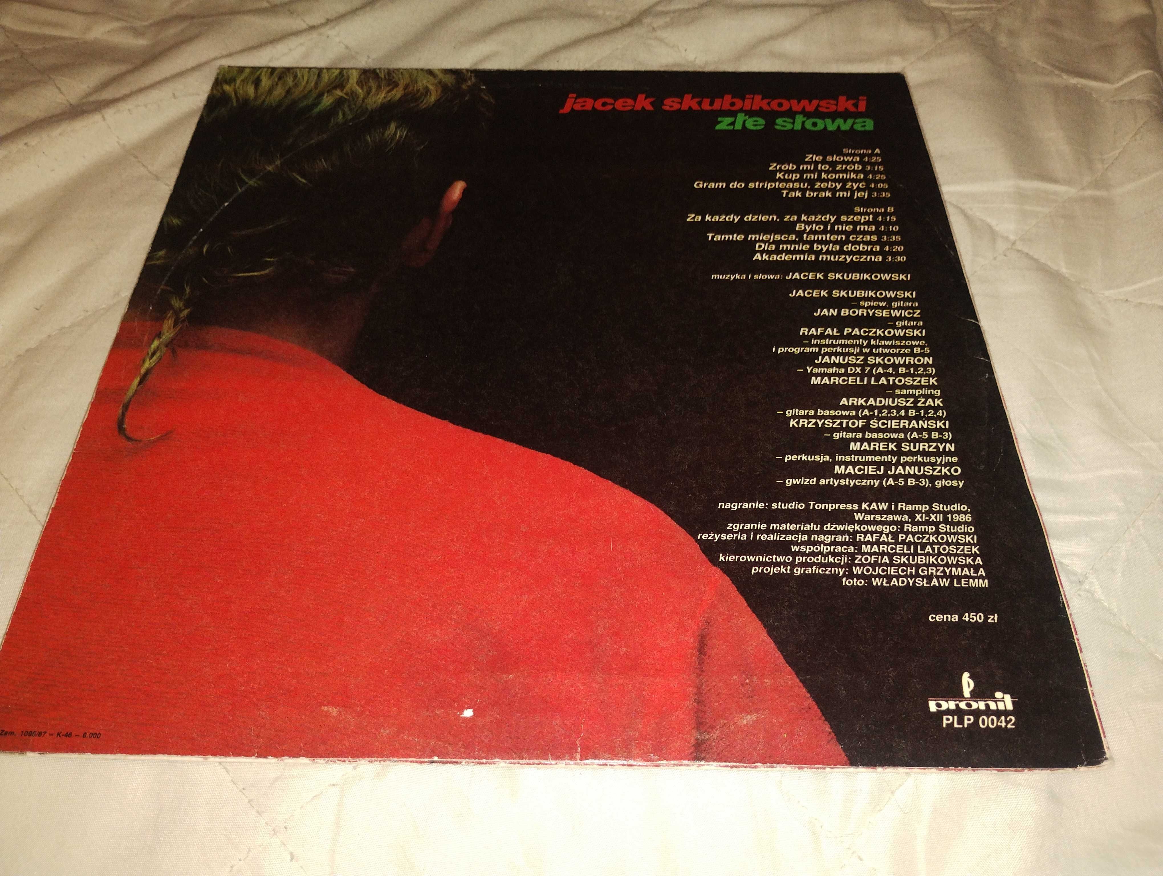 Jacek Skubikowski złe słowa LP