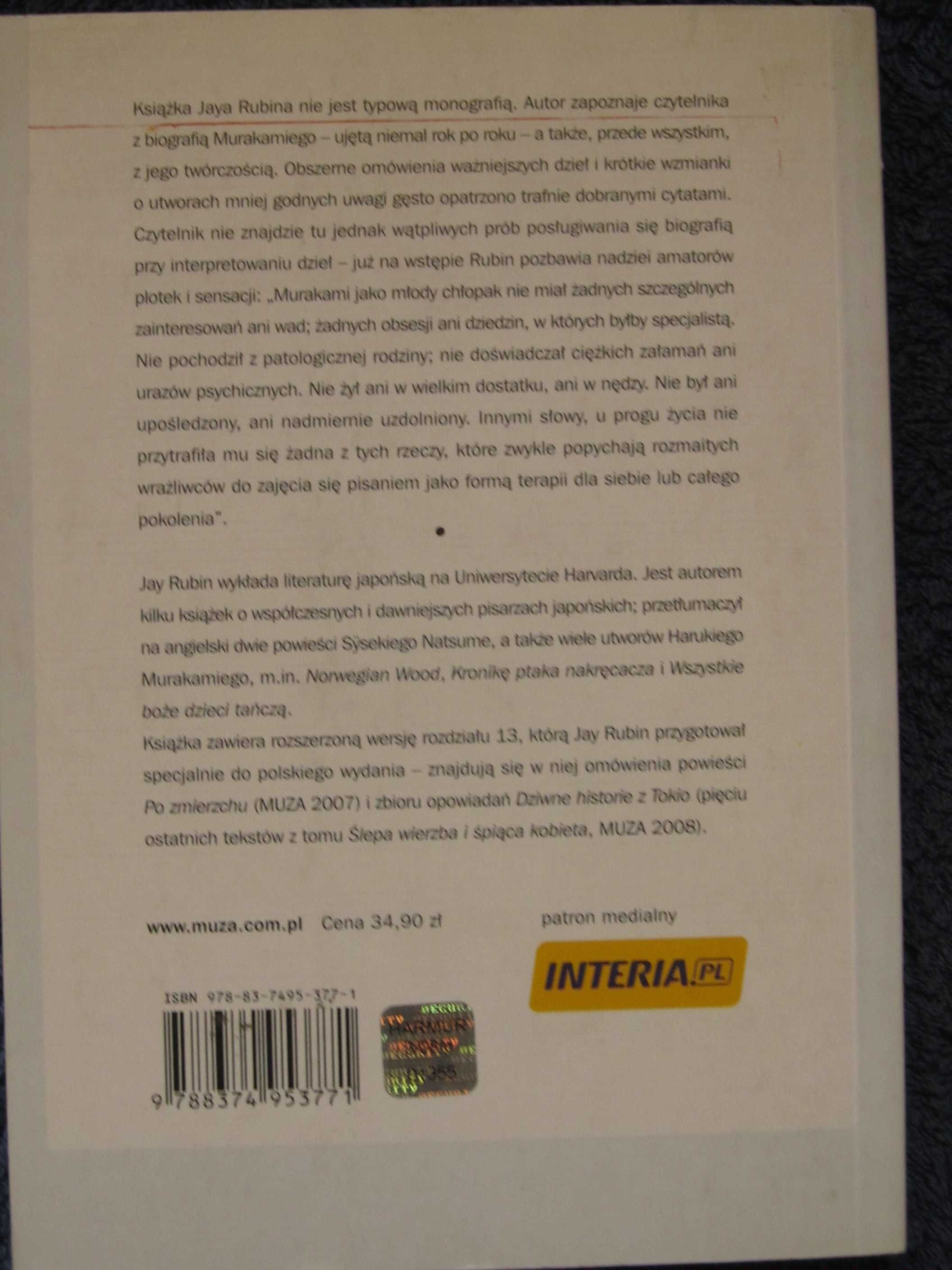 Jay Rubin:  Haruki Murakami i muzyka słów