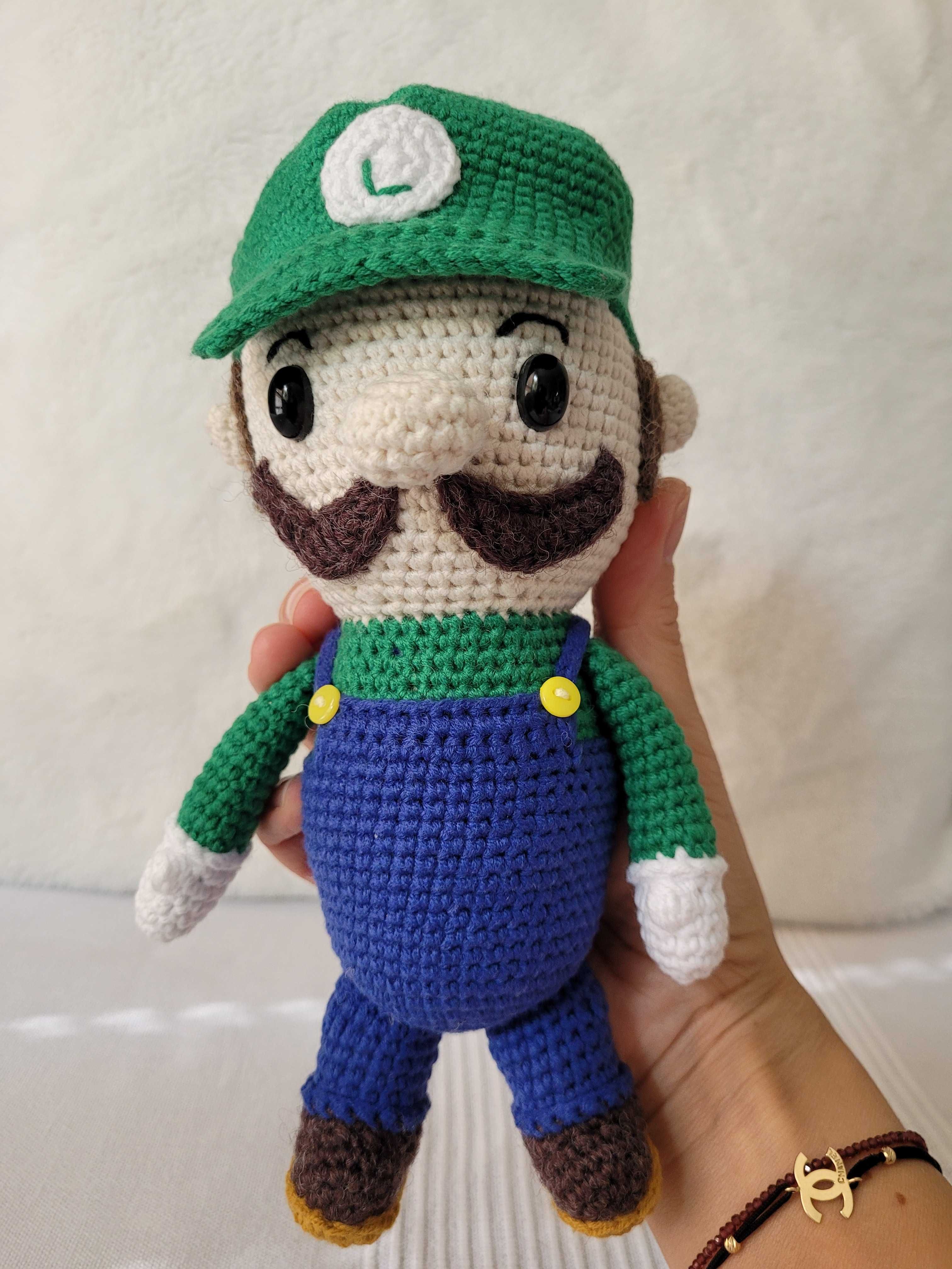 Luigi Super Mario Bros maskotka Hand MAde