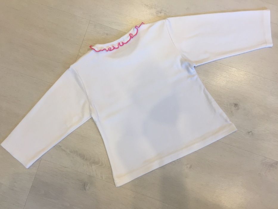 Новый белый реглан (лонгслив кофта футболка) на 1,5-2-3 г. 18-24 мес