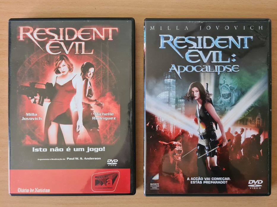 2 filmes de "Resident Evil" e "Resident Evil Apocalipse" em DVD