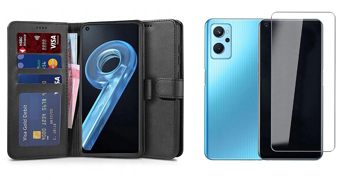 Etui Wallet Portfel z Klapką + Szkło Ochronne do Realme 9i