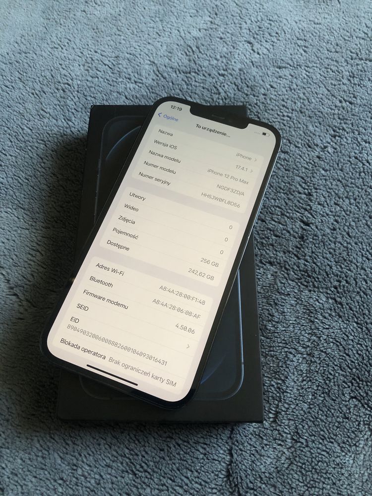 iPhone 12 Pro Max - 256GB - Niebieski - 87% Baterii