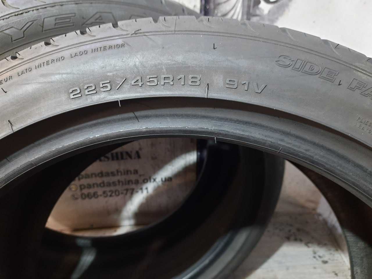 Шини 6-6,5мм 225/45 R18 GOODYEAR EfficientGrip* б/в літо склад