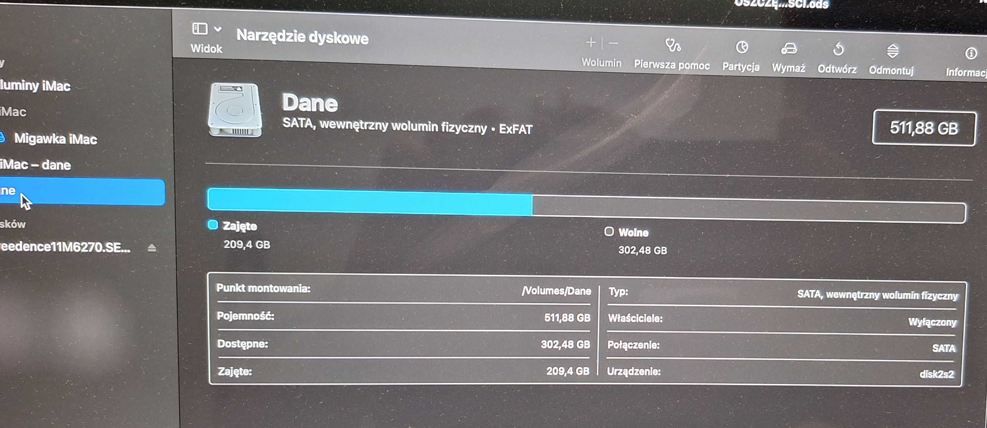 Apple Imac 2019 i5, 16gb ddr4, 1,5tb ssd z wadą ekranu.