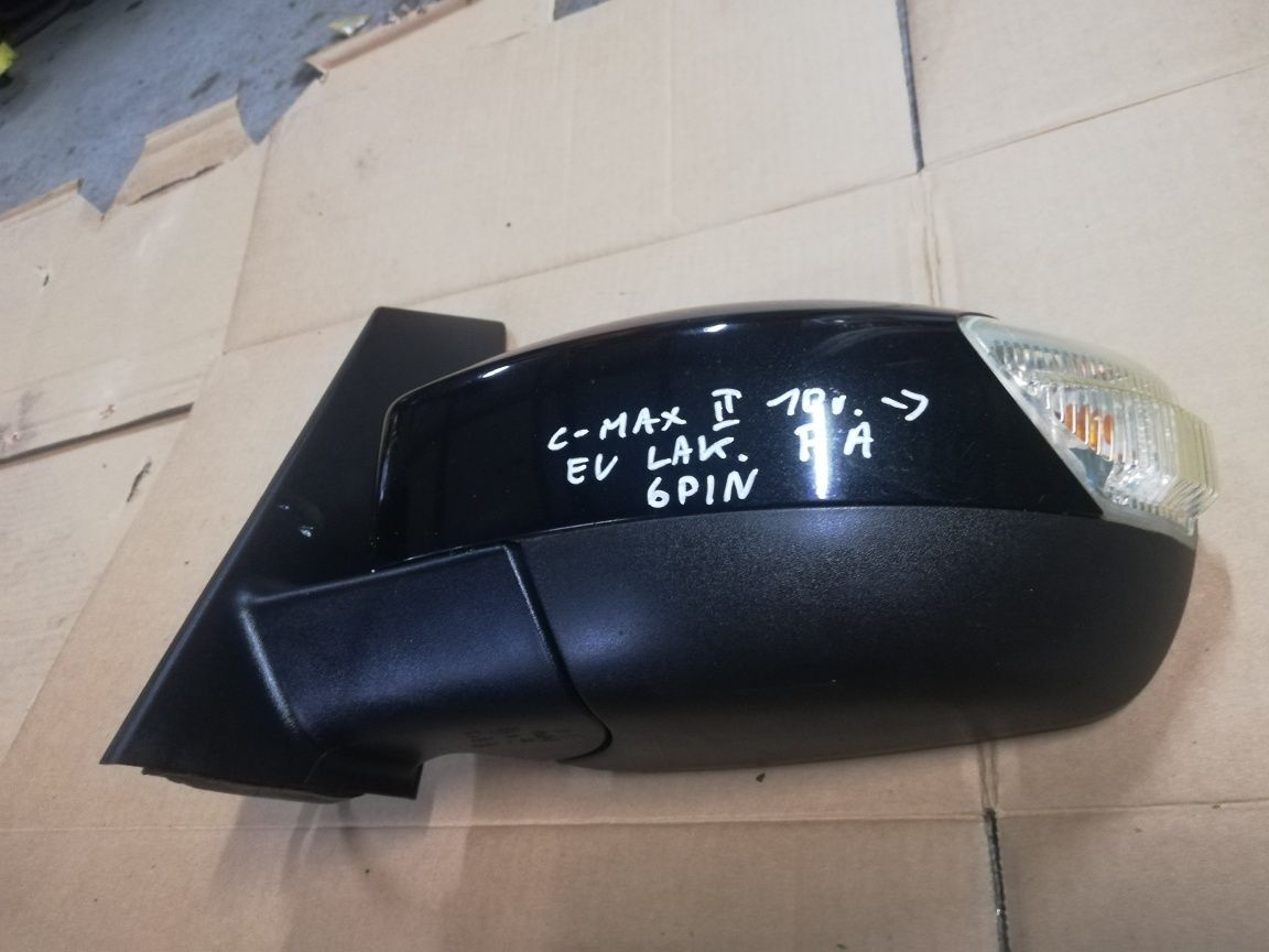 Lusterko zewnętrzne lewe Ford C-max mk2 II 6 PIN Europa FA czarne kpl