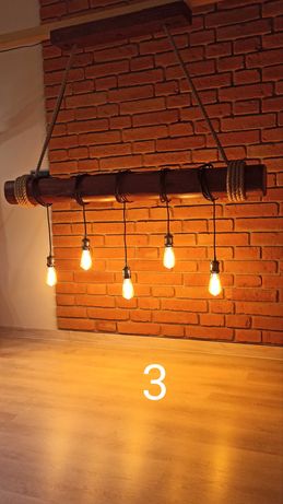 Lampa z belki drewnianej / loft/rustic / industrial / LED różne modele
