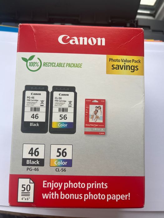 Оригінальні Картриджі Canon PG-46 і CL56 + 50 аркушів для фотодруку