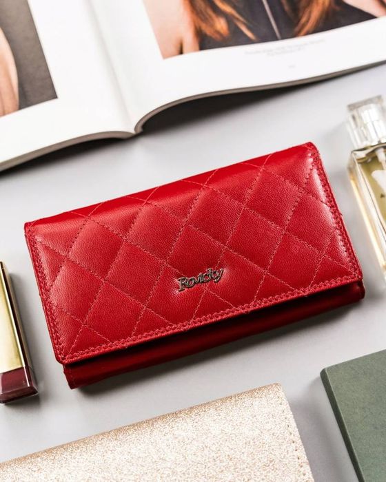 duży, skórzany portfel damski z systemem rfid - rovicky