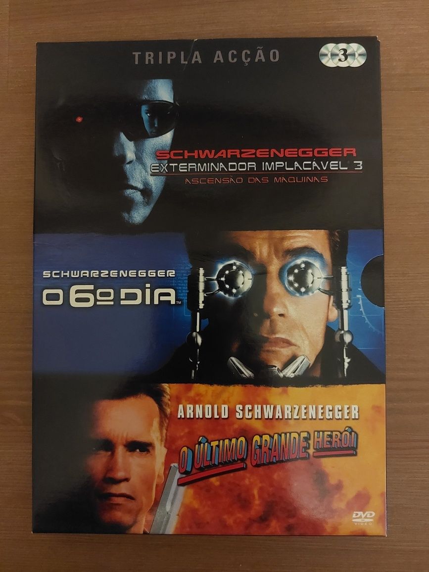 DVD PACK Tripla Ação (3 Filmes) Schwarzenegger (Como Novos)