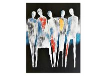 The In-Crowd IV, abstrakcja obraz ręcznie malowany