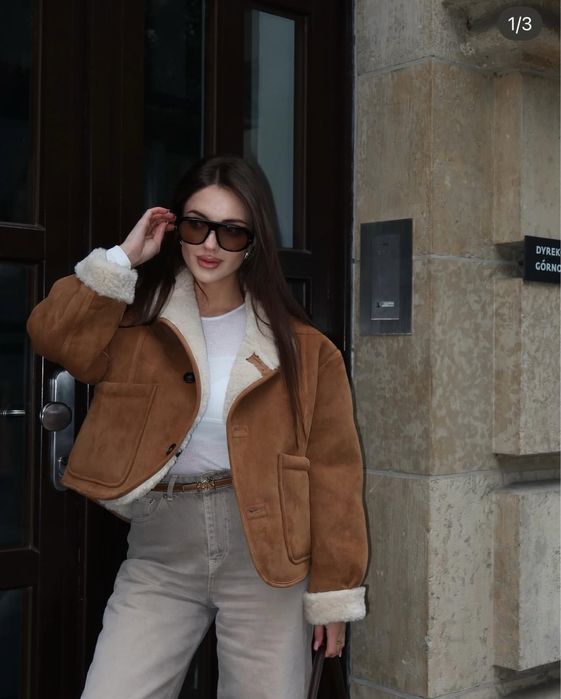 Двостороння куртка з еко-замші Zara