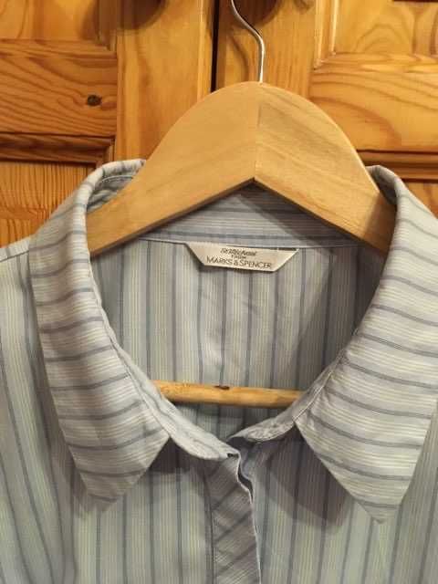 Koszula damska Marks & Spencer, rozmiar 42, jasny błękit w białe paski