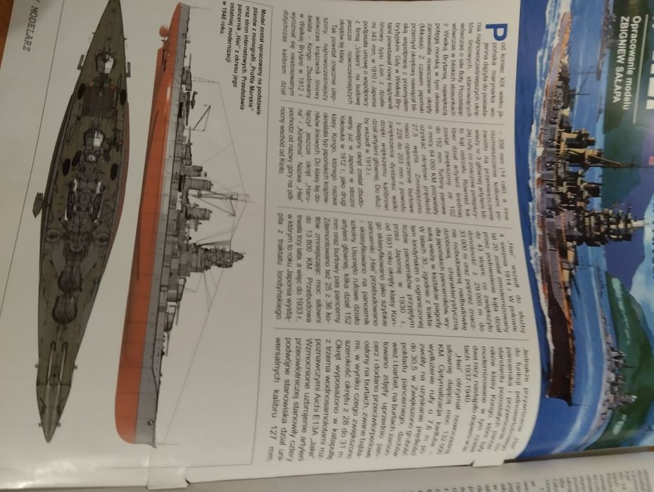 Mały modelarz ,,hiei" japoński pancernik