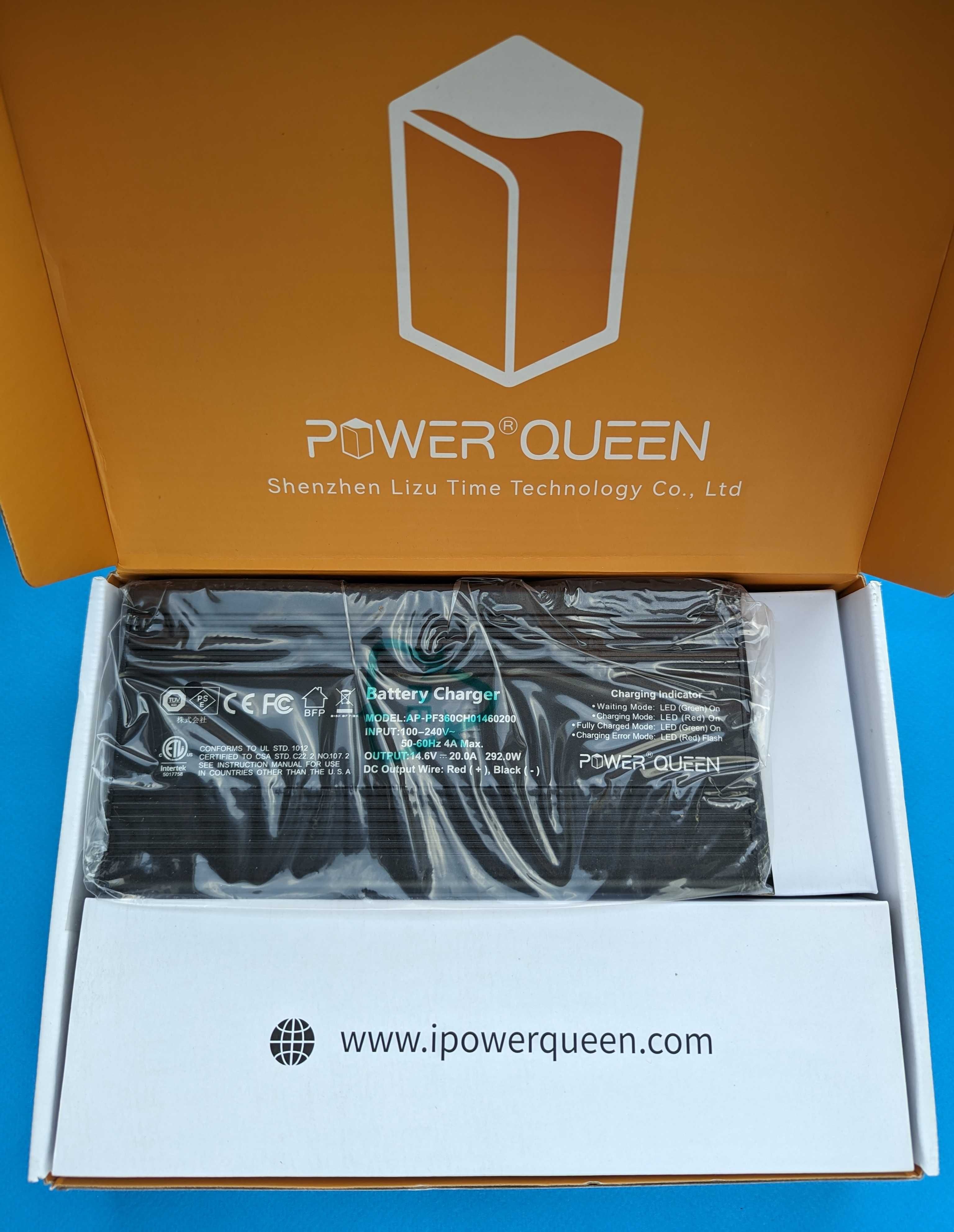 Зарядка для батареї LiFepo4 20А 14.6V повністю автоматична Power Queen