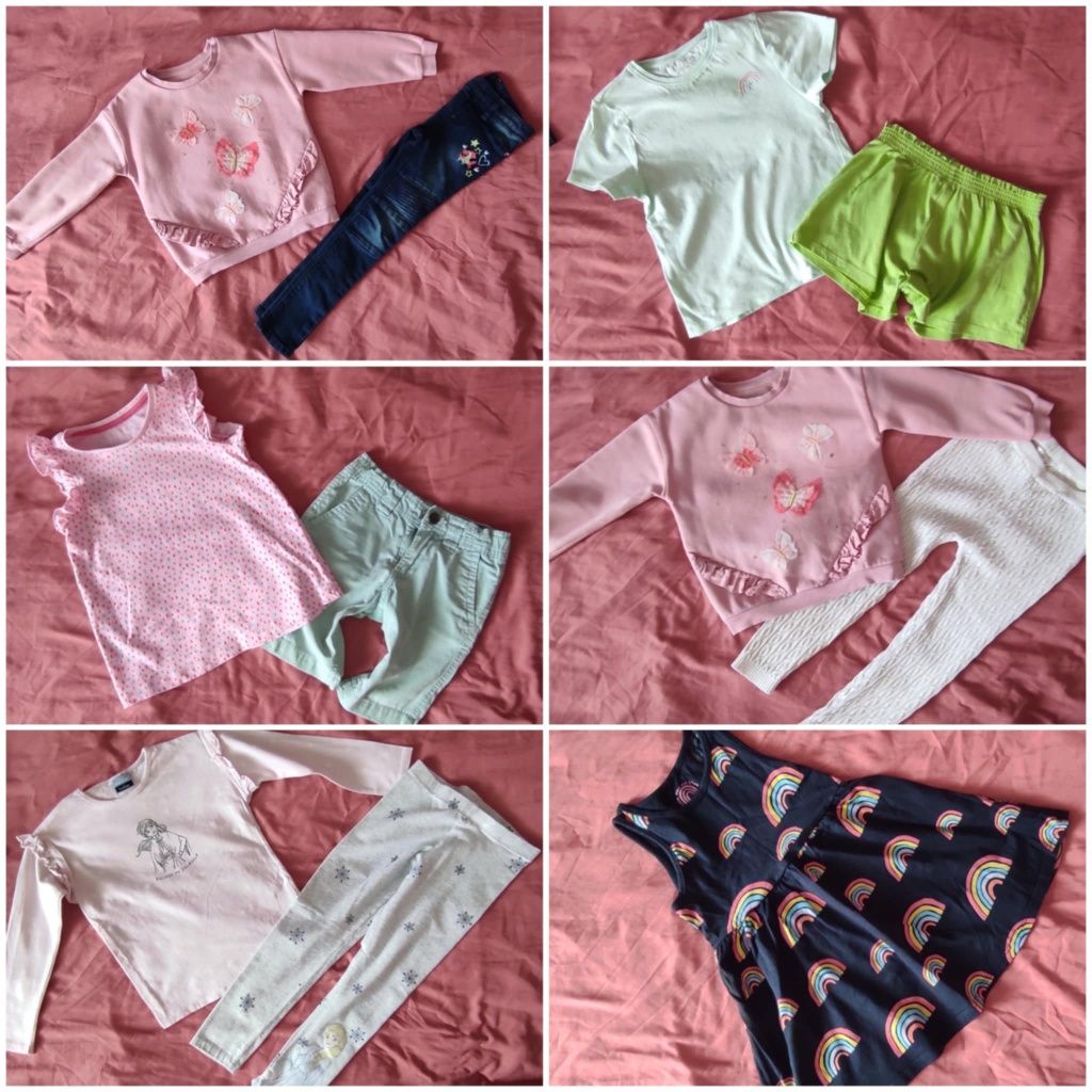 Mega Paka 50szt dziewczynka 104-110 getry bluzki spódniczki H&M Next