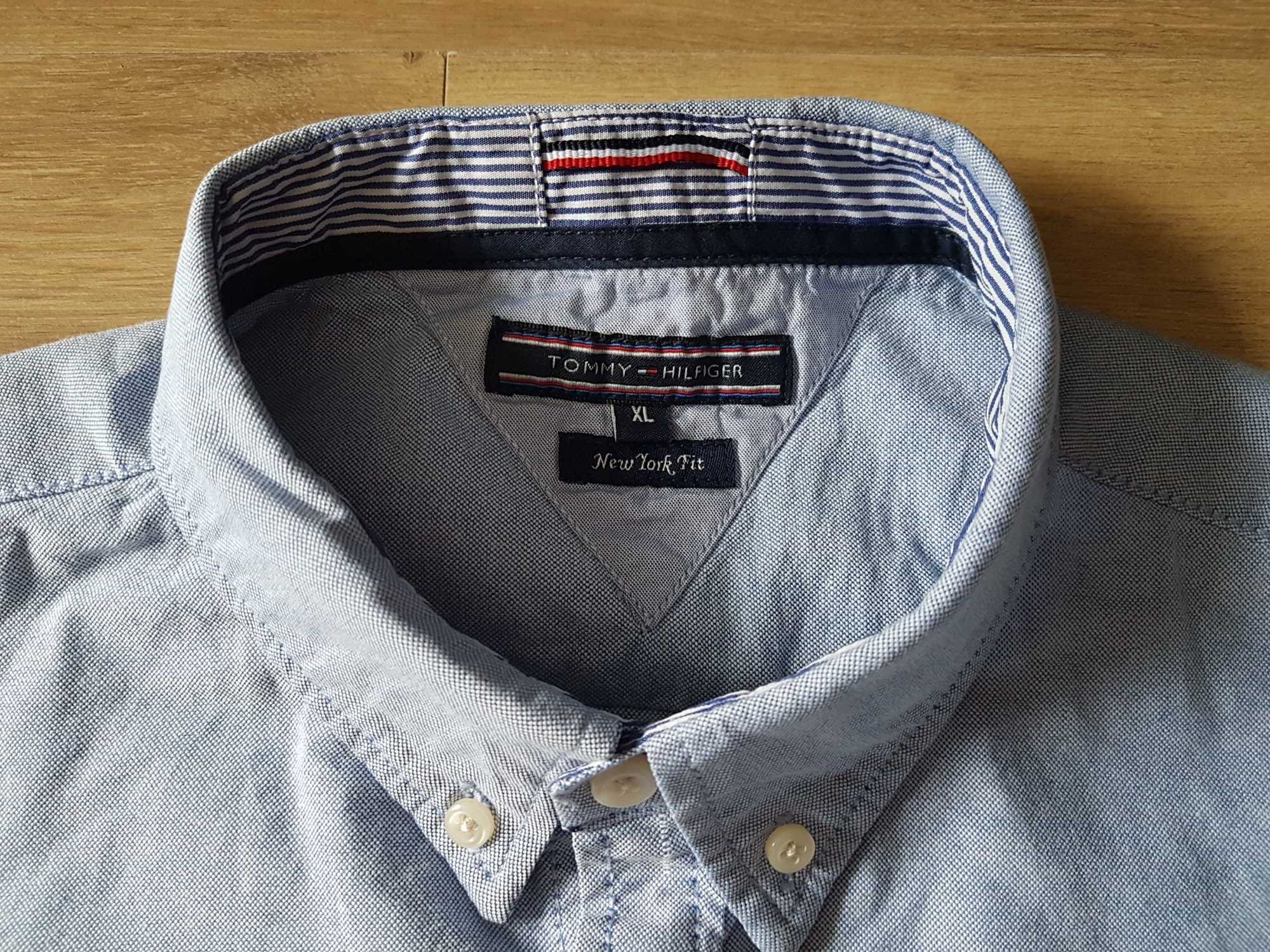 Nowa koszula Tommy Hilfiger New York Fit roz XL niebieska 100% bawełna
