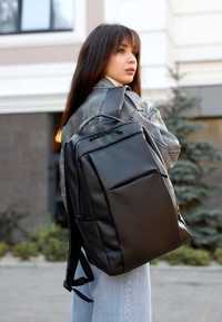 Базовый большой черный рюкзак женский, деловой, спортивный, городской