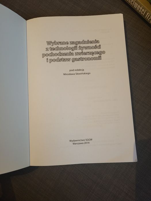 Wybrane zagadnienia z technologii żywności pochodzenia zwierzęcego