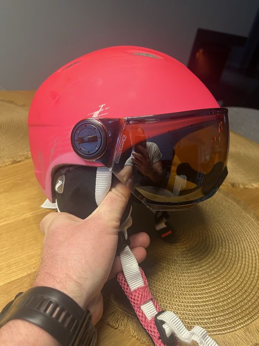 Kask narciarski z przyłbicą szybą Uvex Junior Visor Pro Pink
