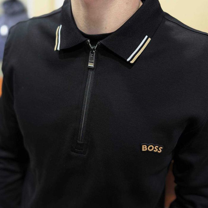 Чорний чоловічий світшот З Коміром Hugo Boss