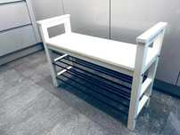 Ikea Hemnes Ławka z metalowymi półkami na buty 85x32x65cm