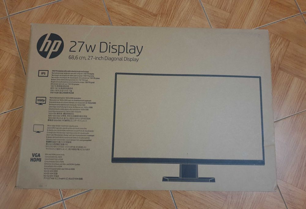 Monitor IPS HP 27W - 27 Polegadas - HDMI e VGA