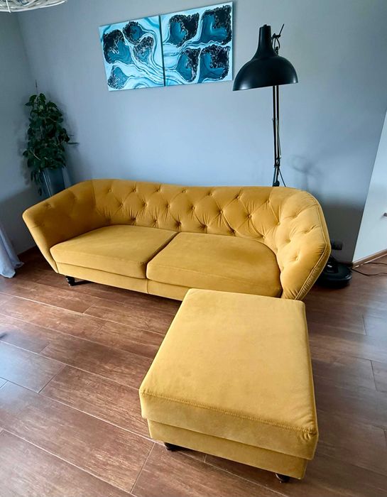 Sofa 3 osobowa Wenecja + podnóżnik