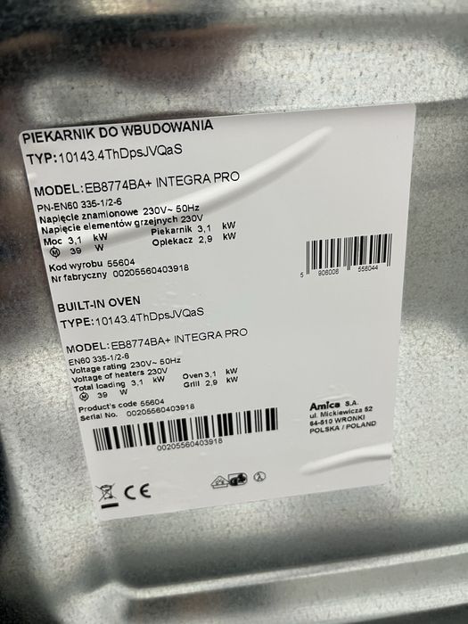 Piekarnik Amica 67L A |12msc |BD stan |Dowóz