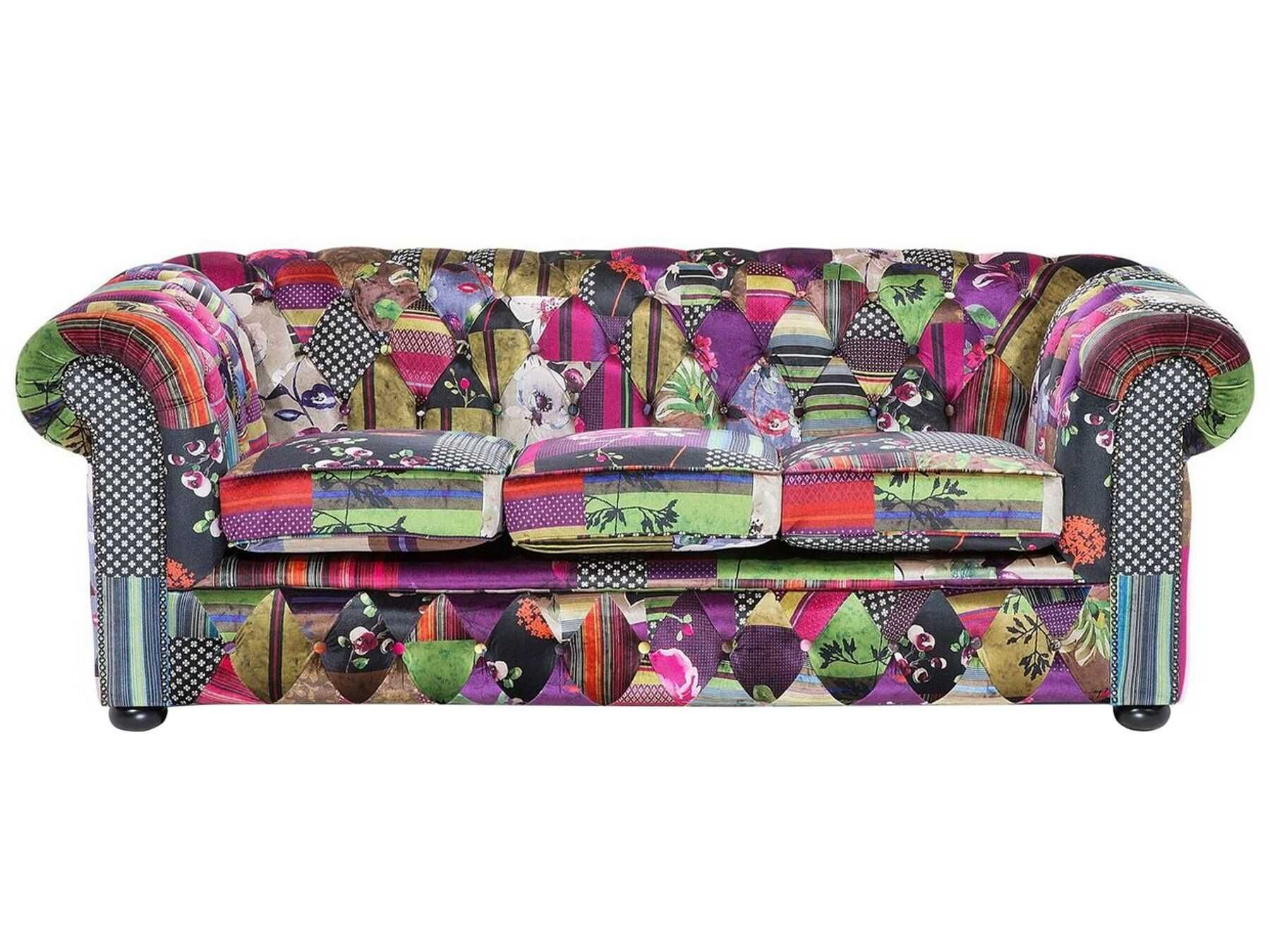 Sofa  Fioletowa dla 3 osób