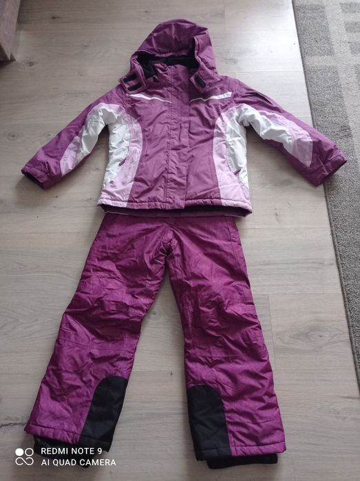 Kombinezon zimowy 122/128 + bezrękawnik czapki komin dla dziewczynki