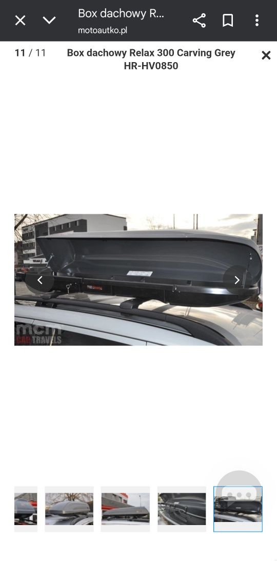 Box dachowy pojemność  300l dlugosc 205cm