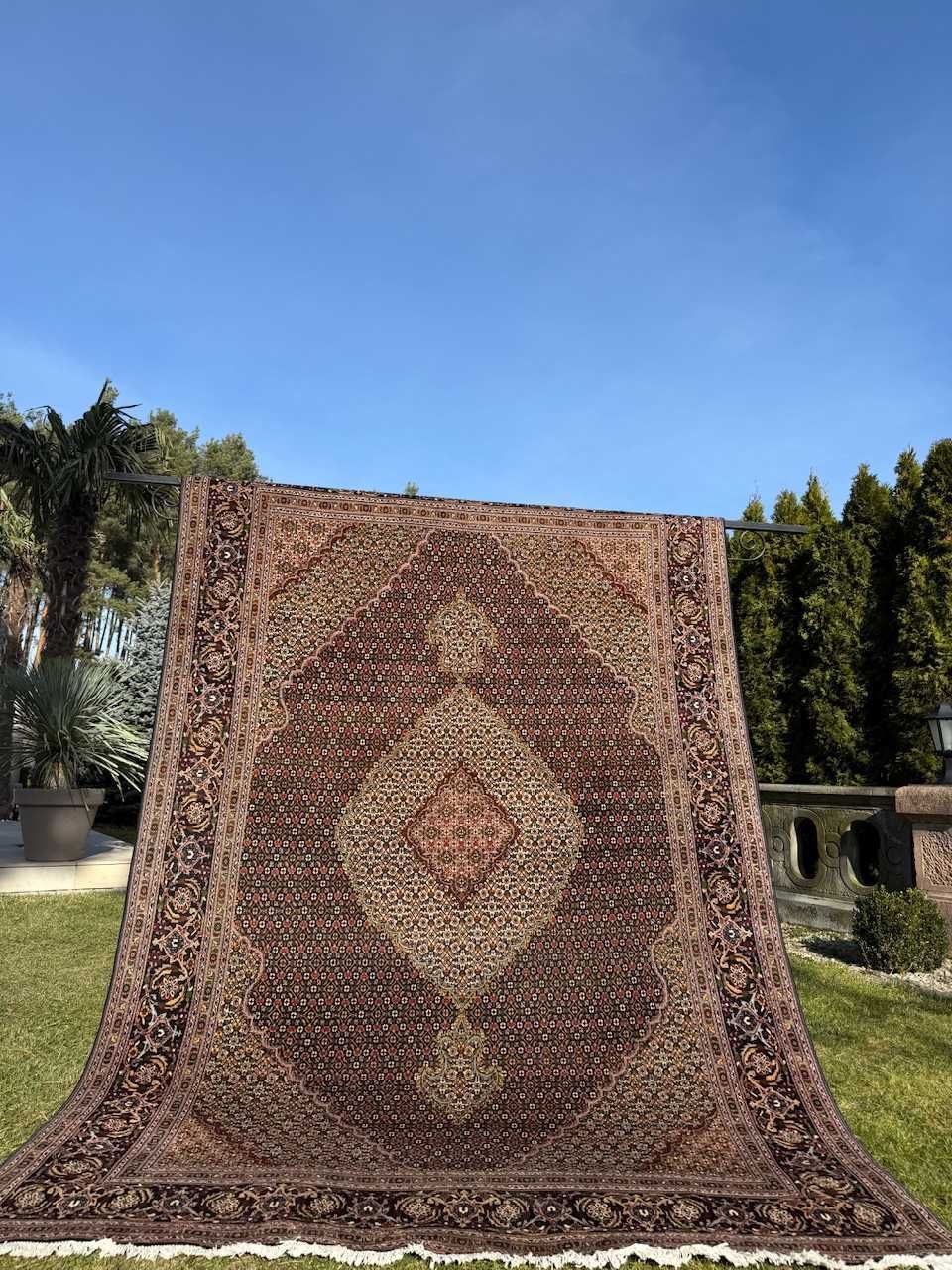 Dywan perski czarny Iran Tabriz z jedwabiem 300x200 sklep 30 tyś