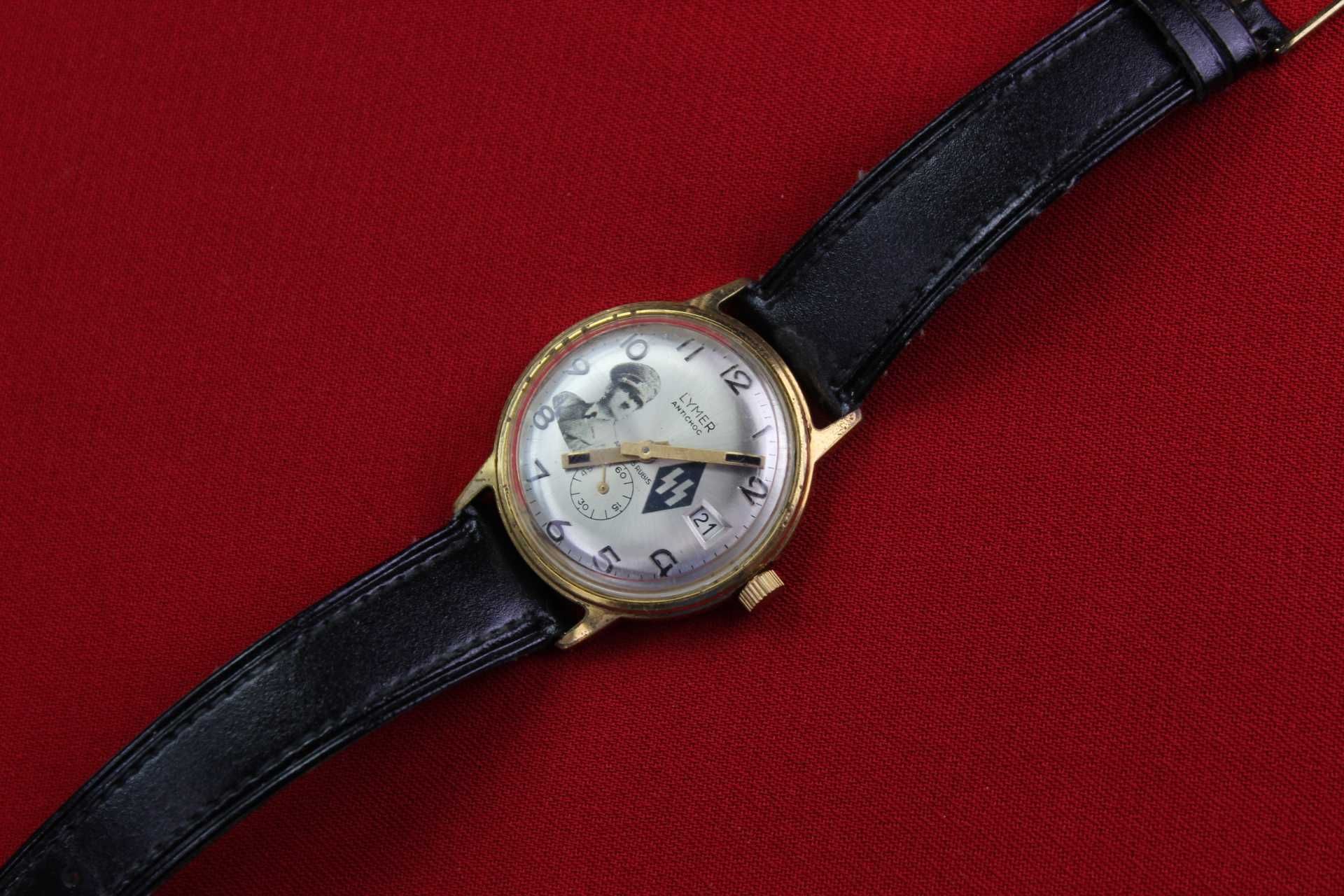 Niemiecki zegarek A.H. SS pozłacany