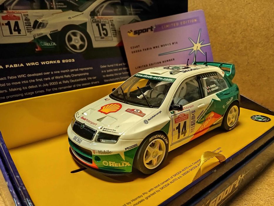 SlotCar 1/32 Scalextrc Sports Skoda Fabia WRC Works 2003 Ediç Limitada