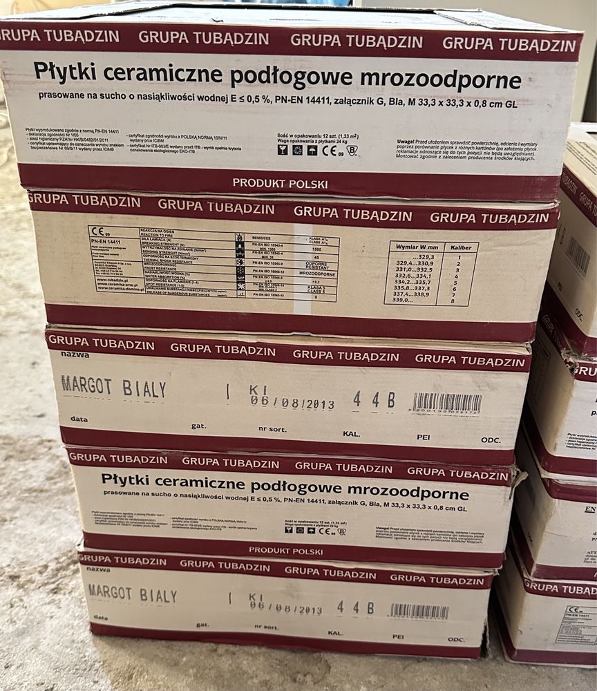 Płytki  ceramiczne podłogowe Margot biały Tubądzin 9 paczek