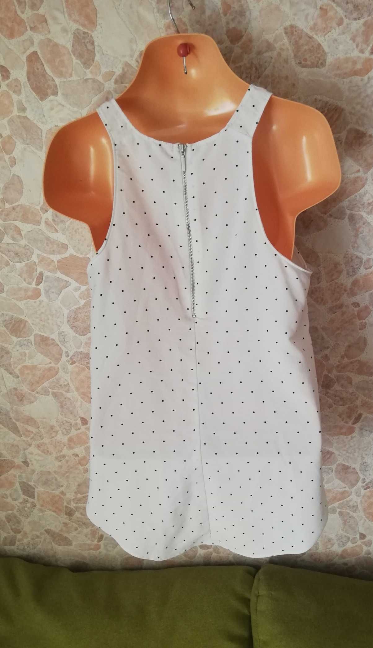 bluzeczka bluzka na ramiączkach biała w kropki Stradivarius M 38