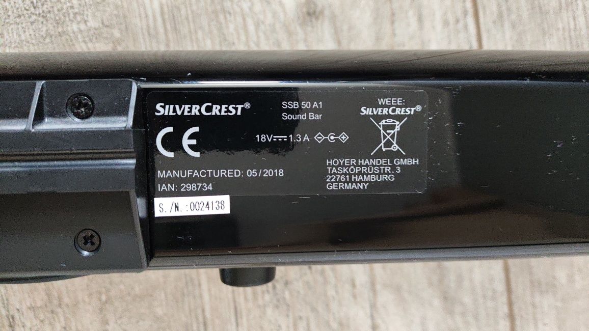 Soundbar  SSB 50 A1 SilverCrest, Bluetooth, HDMI, optyczne, aux