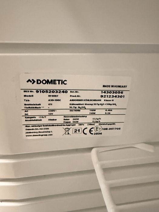 Lodówka dometic  Dometic RF 60 absorpcyjna