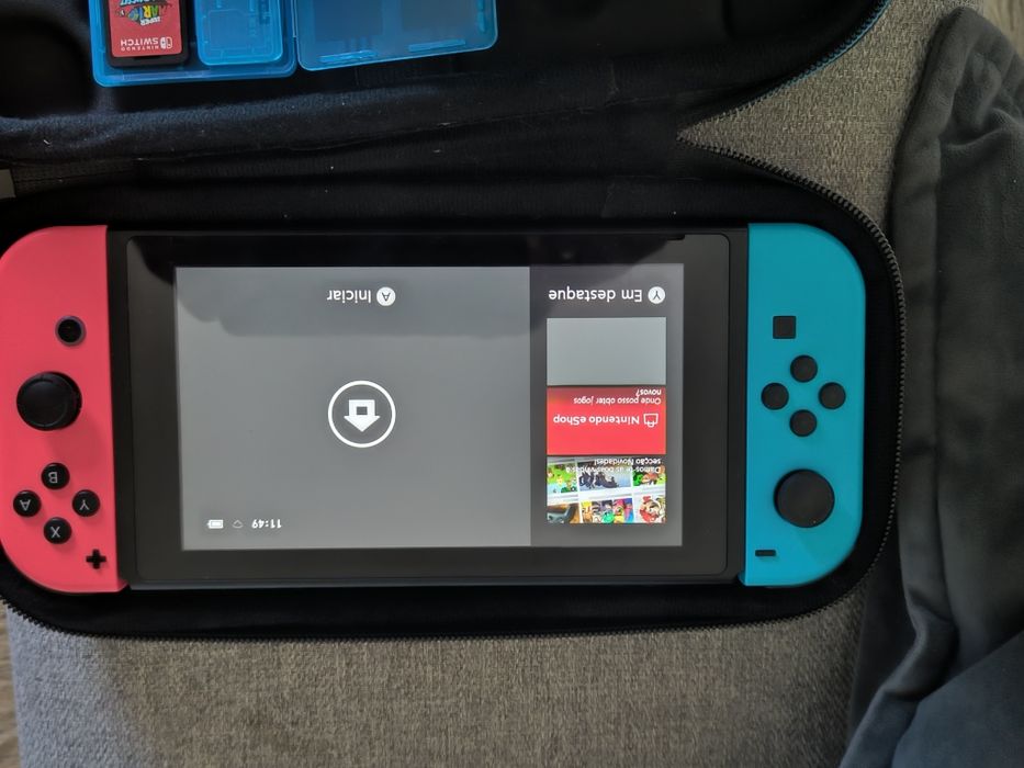 Nintendo switch com 3 jogos