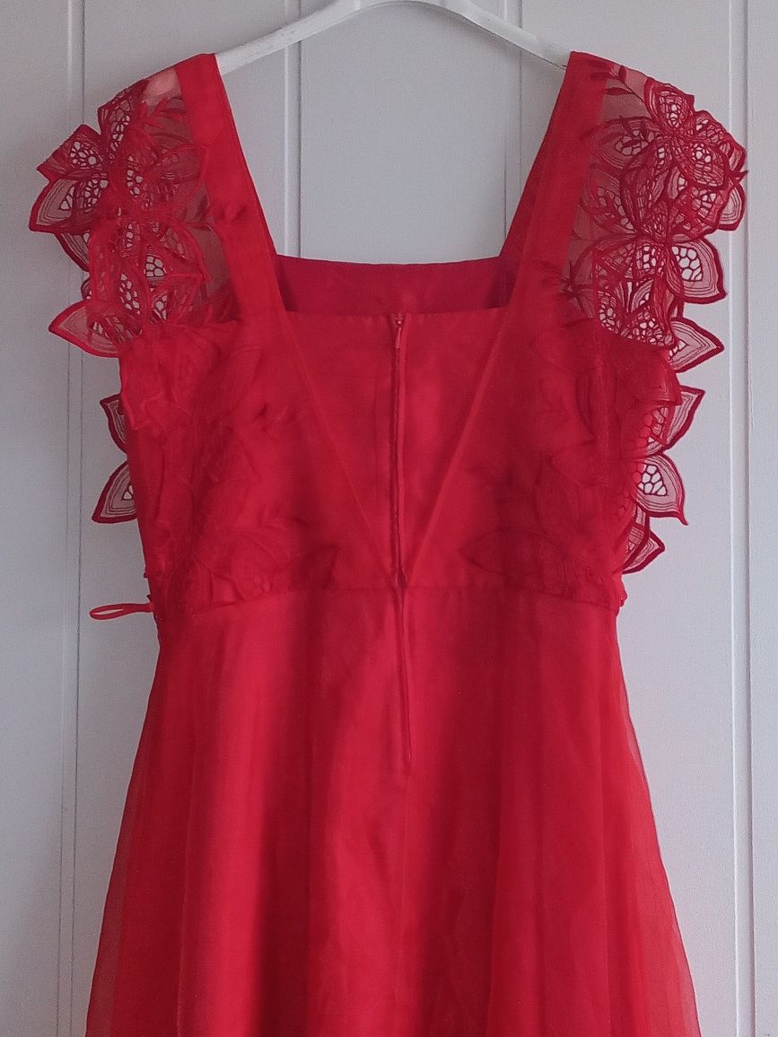 Czerwona suknia XS/S 100% viskoza