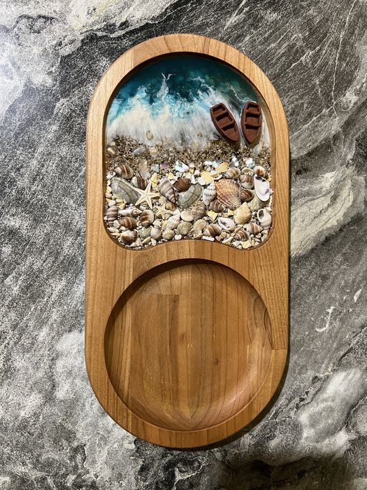 Підставка під чашку, підос менажниця, дерево епоксидна смола,подарунок