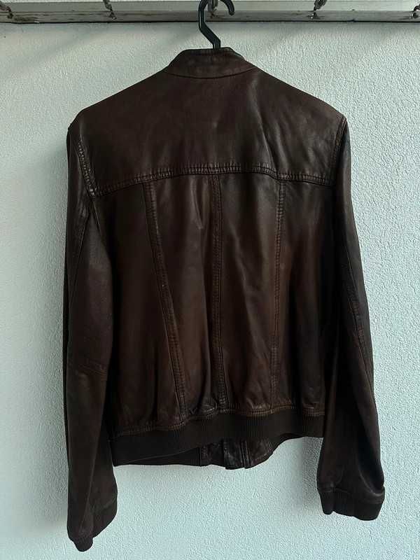 Casaco couro castanho (mulher) - Massimo Dutti