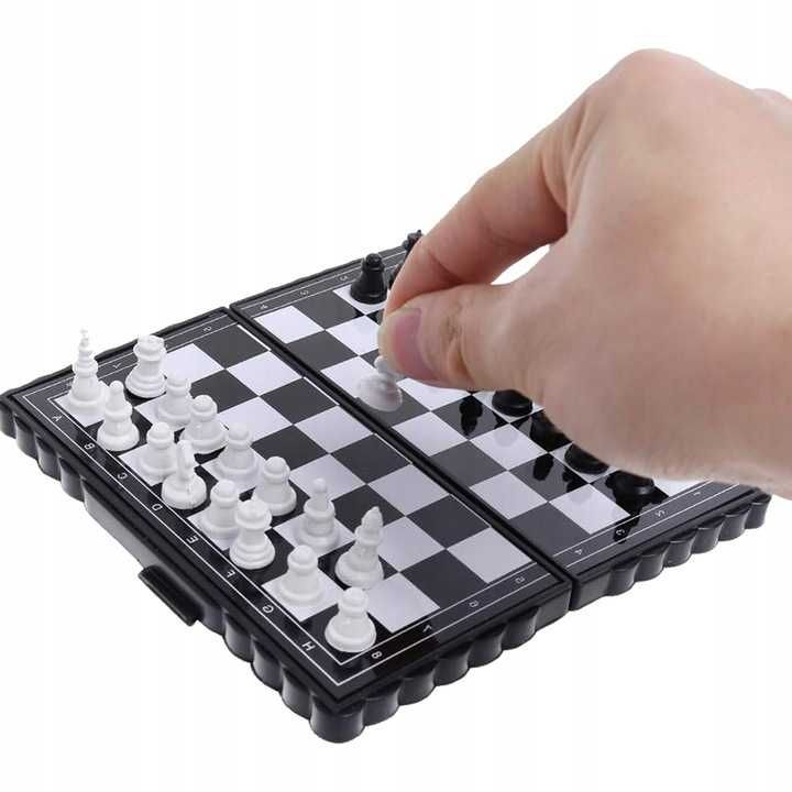 SZACHY WARCABY MAGNETYCZNE 2w1 Podróżne Mini Gra Planszowa SUPER !!!