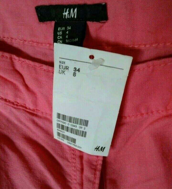 H&M spodnie lniane chinos S , z metką